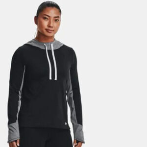 Under Armour‎ Cozy Hoodie Medium Black Gray Sport Hood Coldgear